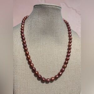 Copper Freshwater Pearl Necklace & Bracelet Set – Sterling Silver 925 Clasp